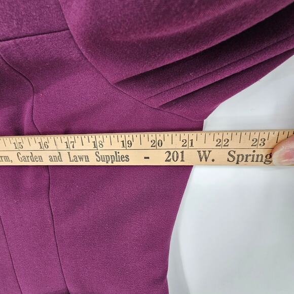 VTG  Kasper Plum Purple Button Front Collarless Blazer Jacket 14 Old Money - Picture 3 of 8